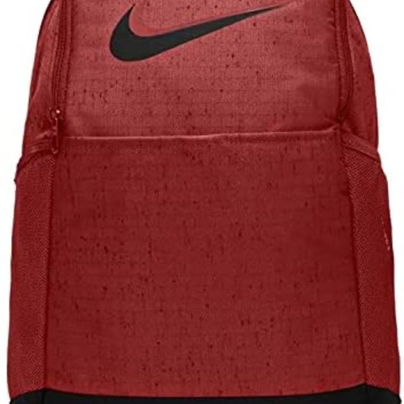 Nike Brasilia Unisex School Backpack Dark Cayenne Black DA2276-689 - Picture 3 of 15